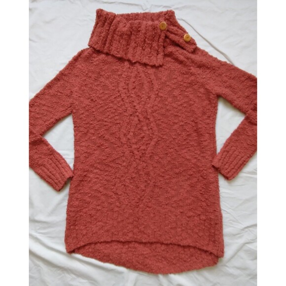 Moth Sweaters - Moth Anthropologie Turtleneck Sweater Orange Rust Oversized Cozy Cottage Small